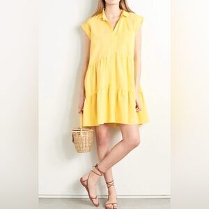 Veronica Beard Harrow Dress, Seersucker, Tiered, Yellow, Women’s Small